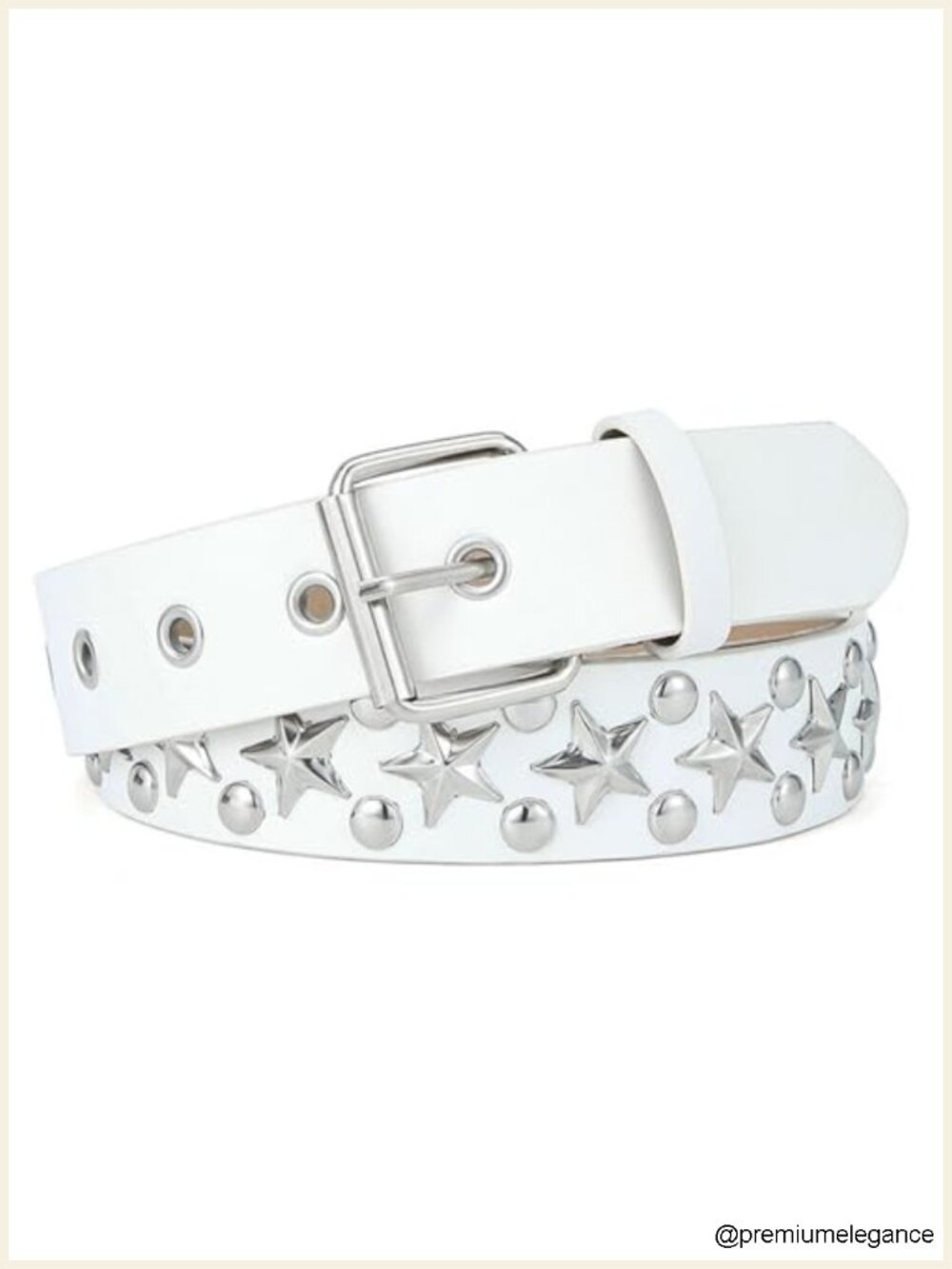 Y2K Star Studded PU Leather Punk Gothic Belt with Rivets and Spikes